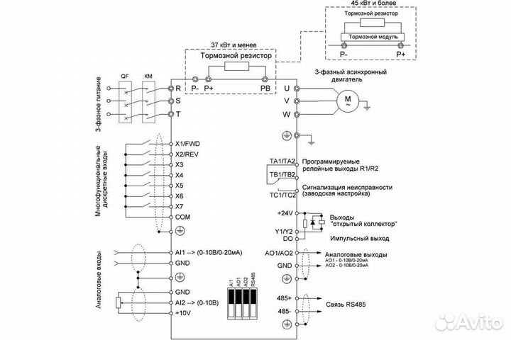 Частотный преобразователь Sputnik выходной ток 45/60А 22/30кВт вх: 3ф x 380В / вых: 3ф х 380В VFC400