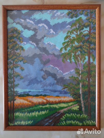 Картина, вышитая крестом