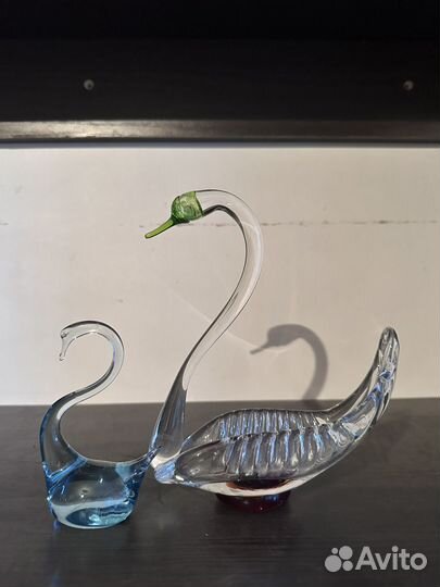 Статуэтки лебедь стекло СССР