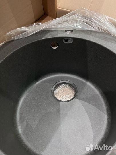 Мойка для кухни, цвет Черный, 51х51х20 см, Кварц