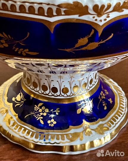 Антикварный соусник. Кобальт. Англия