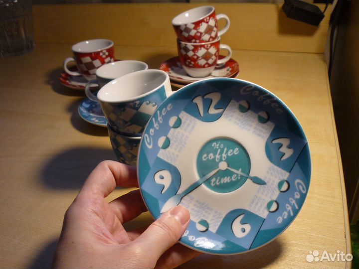 Кофейные пары эспрессо чашки и блюдца новые 6 шт
