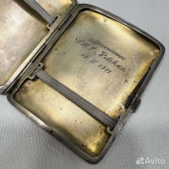 Портсигар серебряный