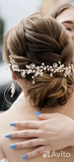 Заколка свадебная +сережки