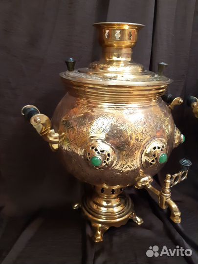 Самовар старинный резной чеканный восточный