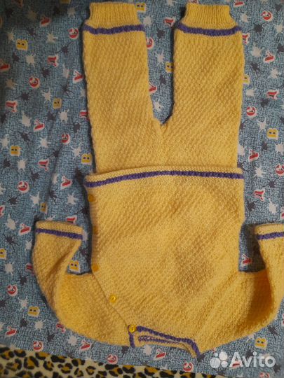 Костюм детский, самовязка. Кофточка на пуговицах