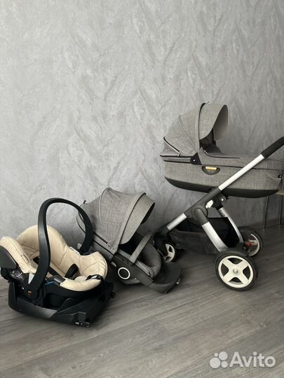 Коляска 3 в 1 Stokke (автолюлька с базой BeSafe)