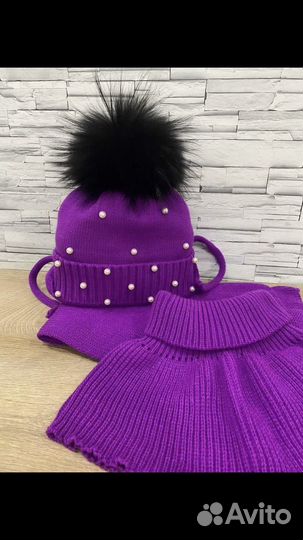 Шапка, манишка и шарф