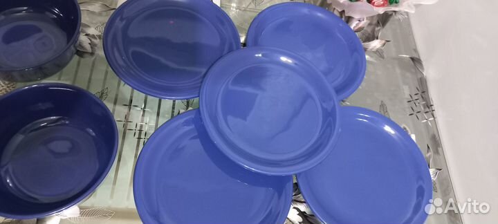 Тарелки синие