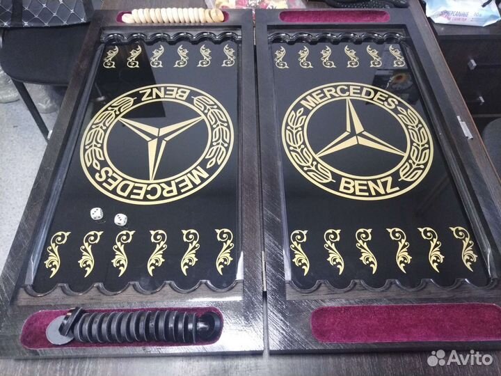 Нарды резные со стеклом