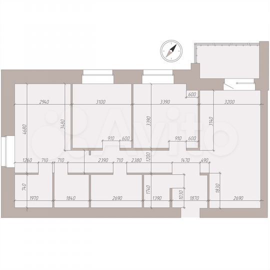 3-к. квартира, 82,4 м², 9/9 эт.