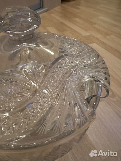 Супница, лимонадница хрустальная