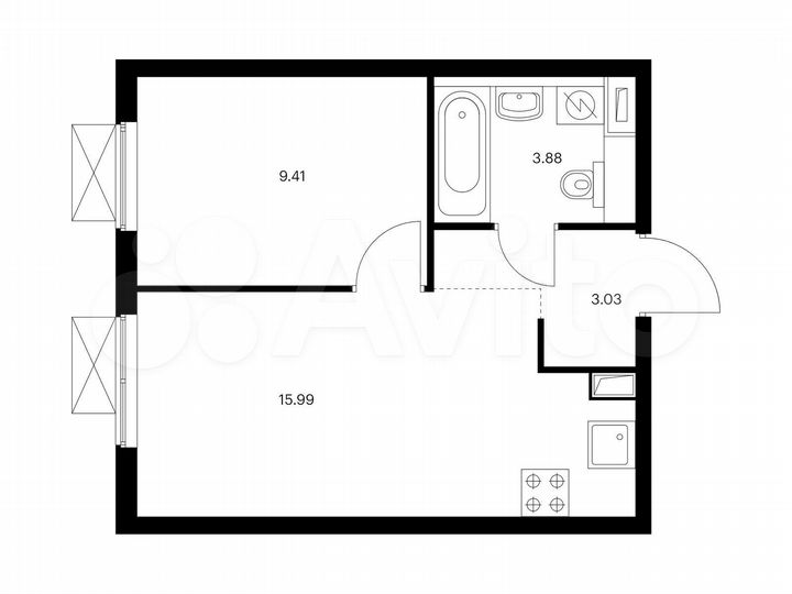 1-к. квартира, 32,3 м², 17/33 эт.