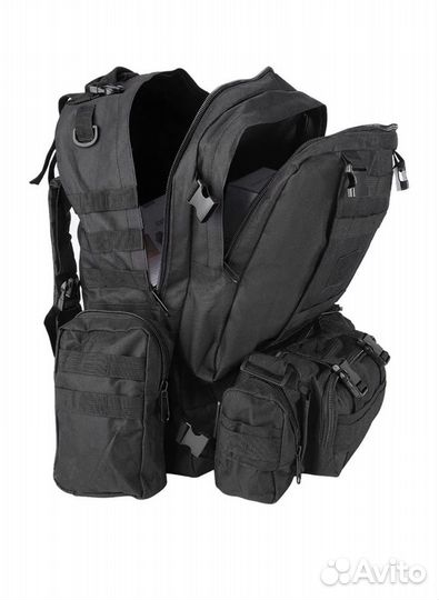 Тактический рюкзак черный. Модульный