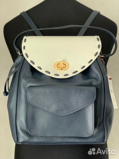 Рюкзак женский череный натуральная кожа италия