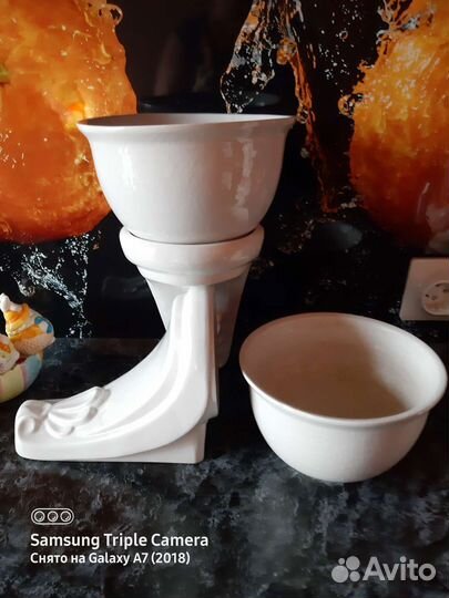 Горшок керамический с подставкой