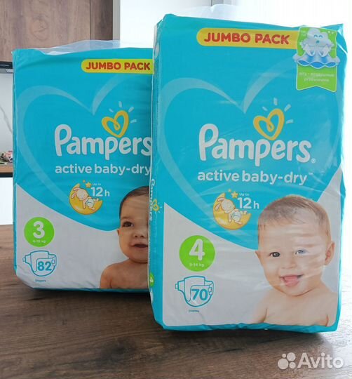 Подгузники Pampers Active baby dry 3, 4