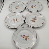 Набор из 5-ти десертных тарелок, украшенных