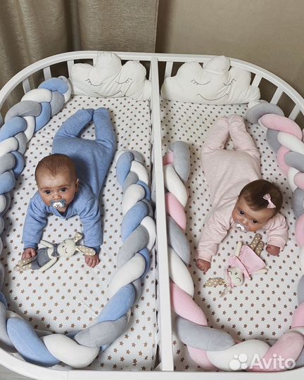 Бортики в кроватку косичка