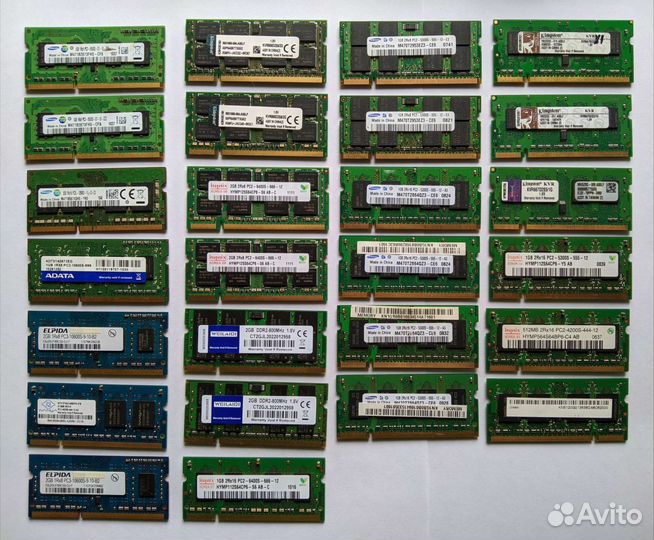 Память SO dimm DDR1/DDR2/DDR3 для ноутбука