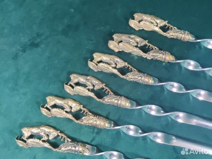 Шампура подарочные литье Олень на листочке