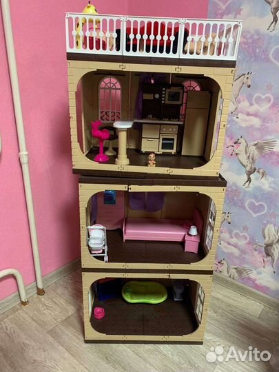 Кукольный домик для барби с мебелью