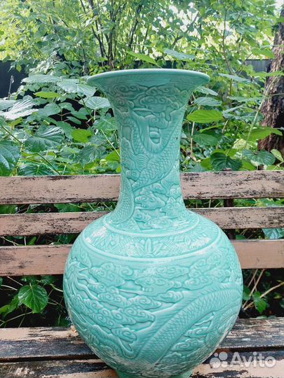 Ваза напольная Китай. Китайская ваза. Селадон