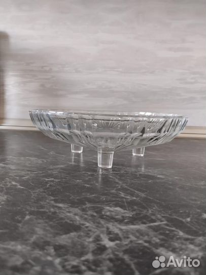Ваза для фруктов на ножке стекло СССР