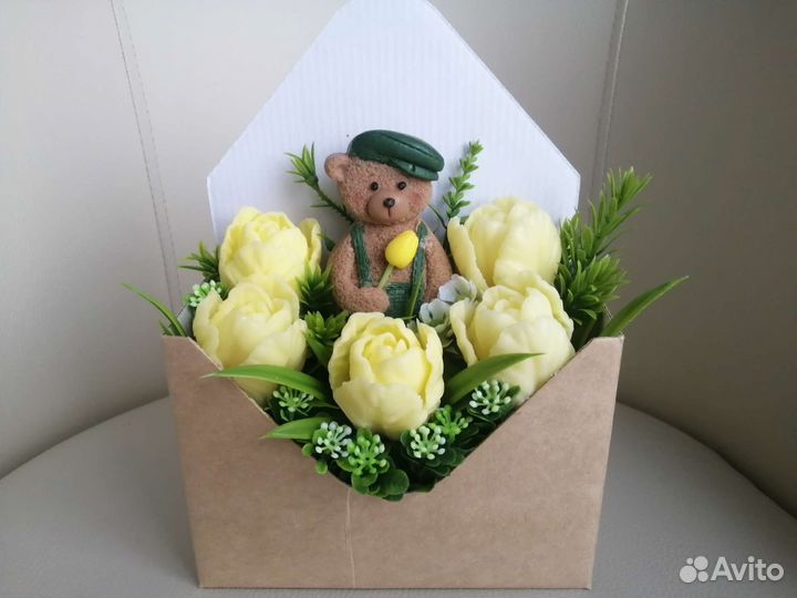 Букет из мыла. Мыло ручной работы. Сувенирное мыло