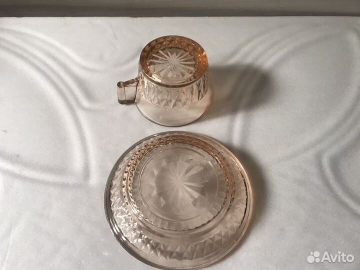 Кофейная пара карамельное стекло СССР