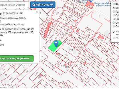 Кадастровая карта нижегородской области кстовский район вязовка