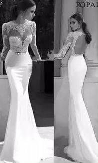 Свадебное или вечернее платье с рукавами Новое