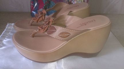 Сабо на платформе, натуральная кожа