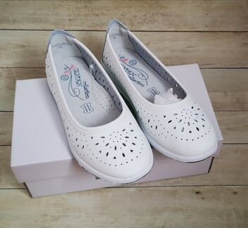 Туфли балетки белые для девочки 32 размер