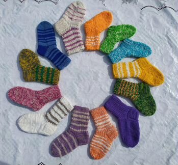 Носки детские (ручная вязка), шерстяные