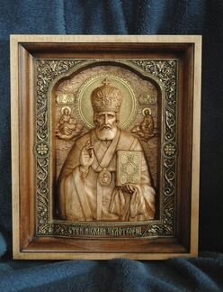 Икона резная из дерева