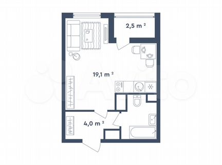 Квартира-студия, 28.4 м², 24/26 эт.