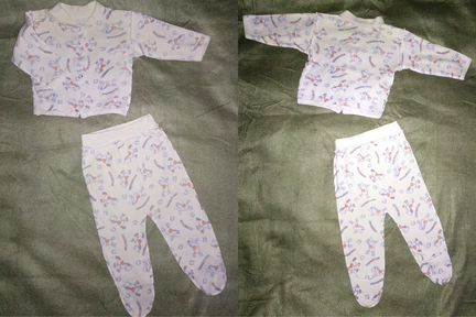 Костюмчики для малышей на 0, 3 и 6 месяцев