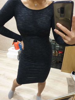 Платье серое Bershka