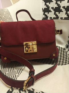 Сумка-сундук бордовая