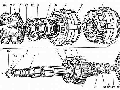 Схема коробки т150