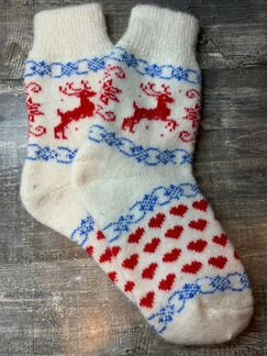 Носочки северный олень шерстяные подарок