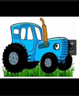 Макет Синий трактор для фотозоны