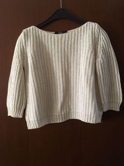 Укороченный кремово-белый свитер MaxMara