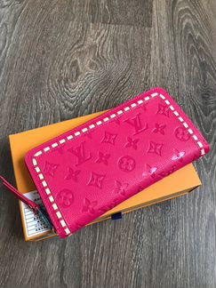 Кошелёк Louis Vuitton clemence ярко-розовый с прос