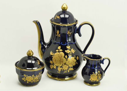 Кофейный сервиз фарфор кобальт Германия