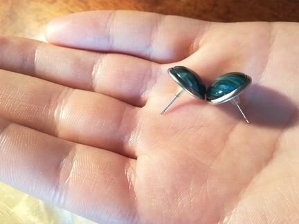 Серьги маленькие круглые ручной работы