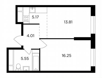 2-к квартира, 44.8 м², 15/30 эт.