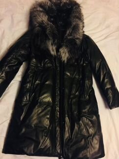 Пуховик кожаный