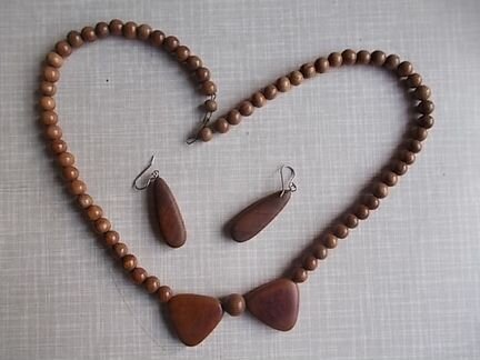 Украшения Бусы Серьги Колье из дерева Винтаж